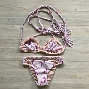 ACACIA honey girls island orchid bikini sz XL
